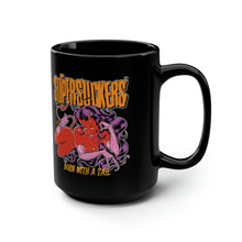 Load image into Gallery viewer, BORN WITH A TAIL Black Mug 15oz with art by COOP

