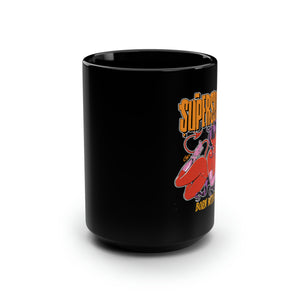 BORN WITH A TAIL Black Mug 15oz with art by COOP